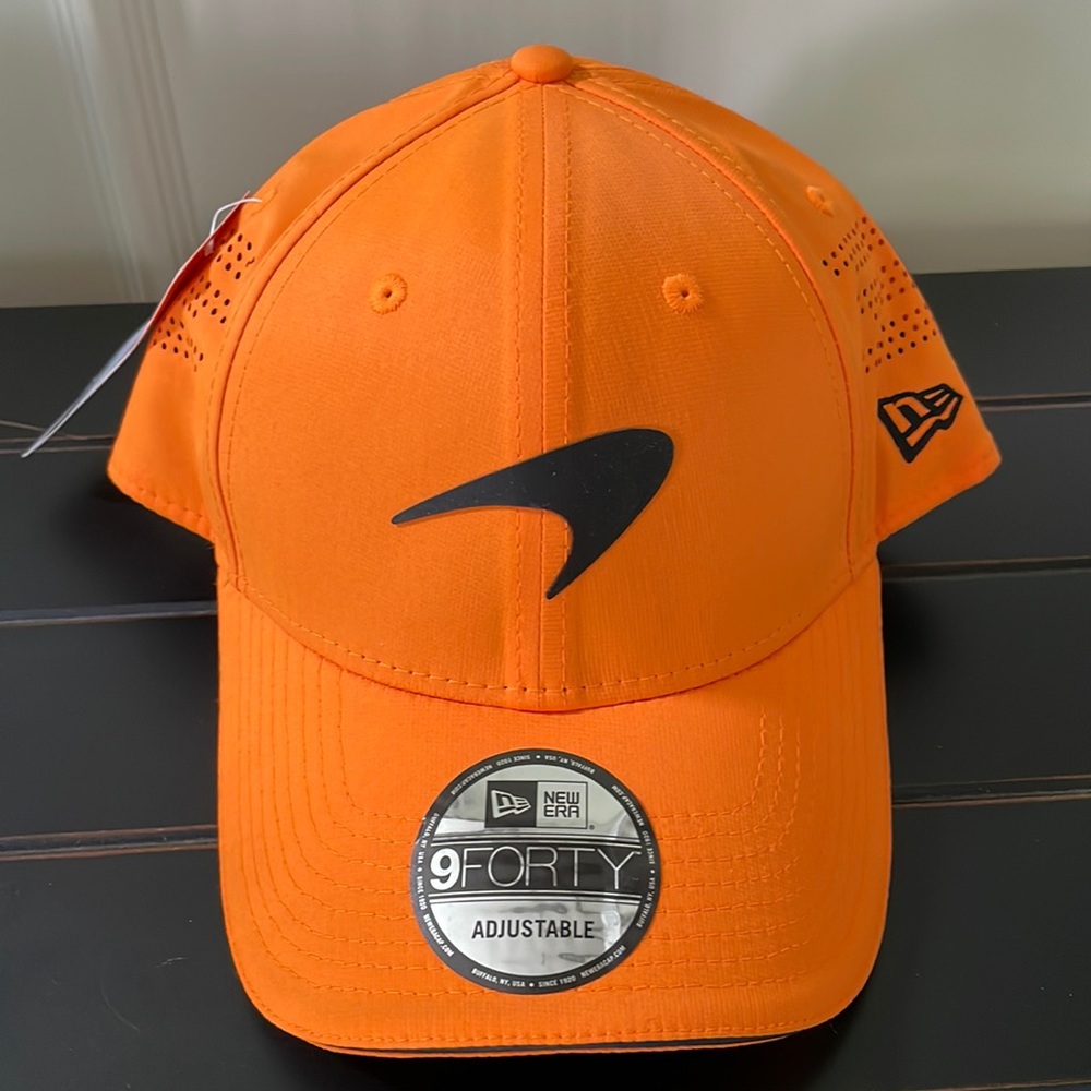 Adult New Era Orange McLaren F1 Team 9FORTY Snapback Baseball Cap NWT